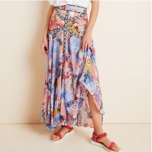 Anthropologie Taylor Embroidered Maxi Skirt